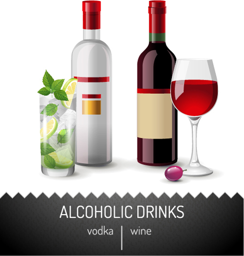Vector wine bottle design material set 08 Vector wine bottle design material set 08