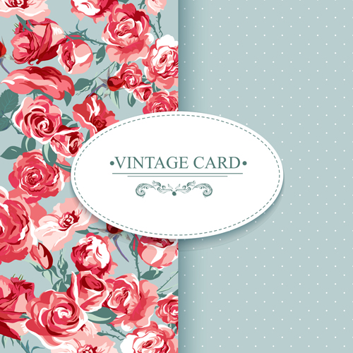 vintage pattern flowers card 