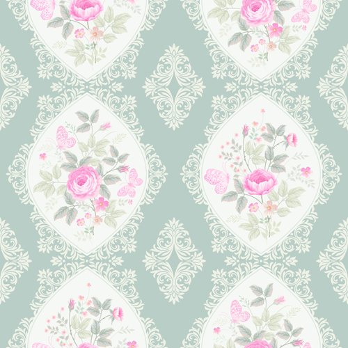 Vintage pattern flower decro vector 01 Vintage pattern flower decro vector 01