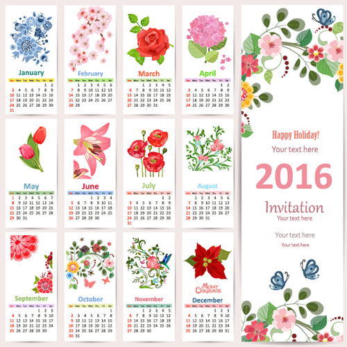 flower calendars beautiful 2016 
