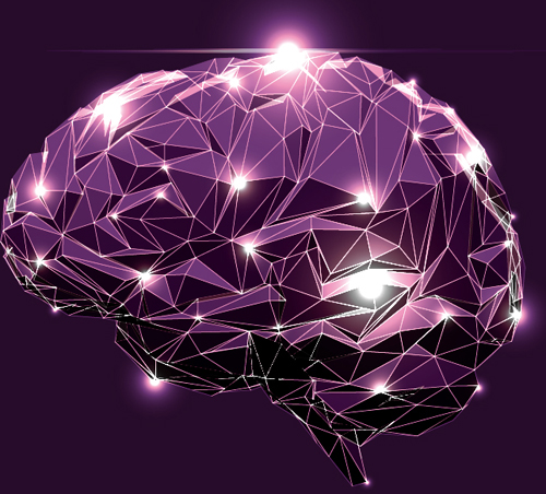 Brain geometric shapes vector illustration 01 Brain geometric shapes vector illustration 01