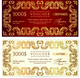 Certificate coupon design template vector 03 Certificate coupon design template vector 03