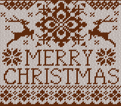 Christmas elements with knitted pattern vector 05 Christmas elements with knitted pattern vector 05