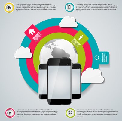 Cloud tech concept template vector 03