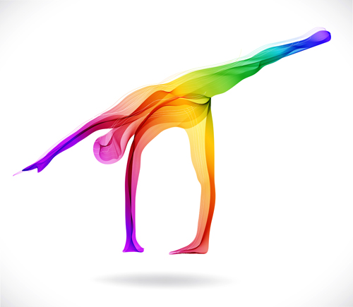 Colored snoke with yoga vector set 05 Colored snoke with yoga vector set 05