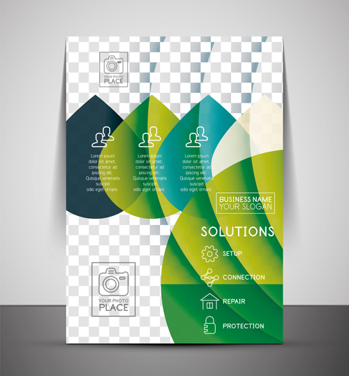 Corporate flyer cover set vector illustration 02 Corporate flyer cover set vector illustration 02