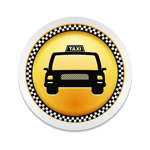 Creative taxi badge vector material