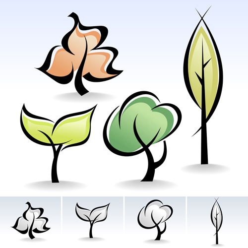 Drawing cute tree vector graphics 03 Drawing cute tree vector graphics 03