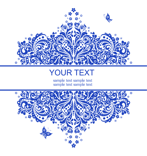 Elegant floral decor wedding invitation cards vector 02 Elegant floral decor wedding invitation cards vector 02