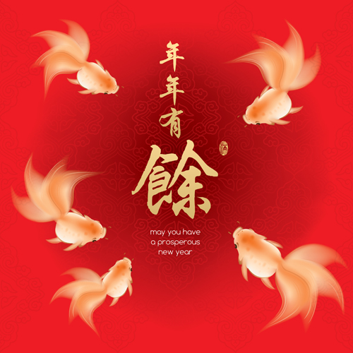Fish every year with chinese new year vector 05 Fish every year with chinese new year vector 05