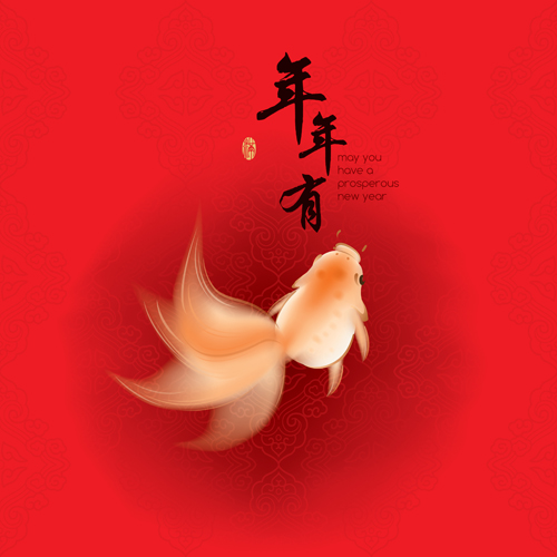 Fish every year with chinese new year vector 06 Fish every year with chinese new year vector 06