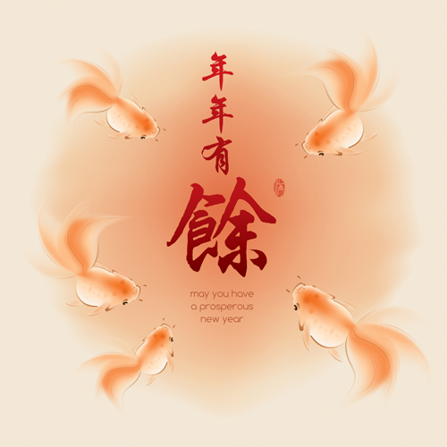 Fish every year with chinese new year vector 07 Fish every year with chinese new year vector 07