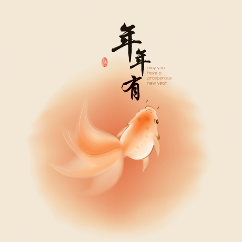 Fish every year with chinese new year vector 08 Fish every year with chinese new year vector 08