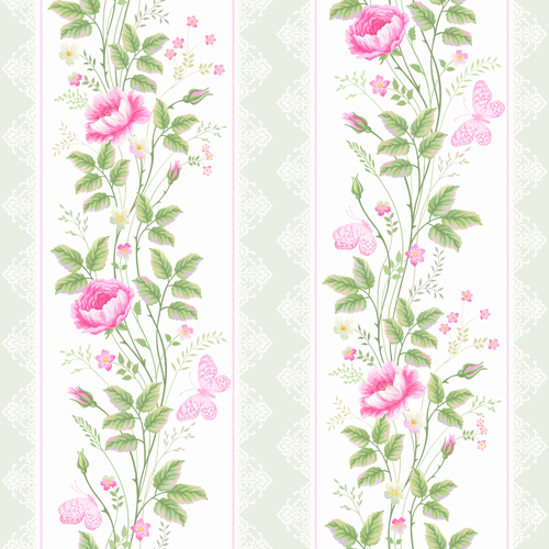 Flower with lace borders seamless vector Flower with lace borders seamless vector