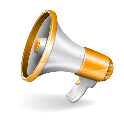 Golden megaphone vector material Golden megaphone vector material