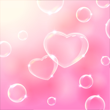 pink heart bubbles 