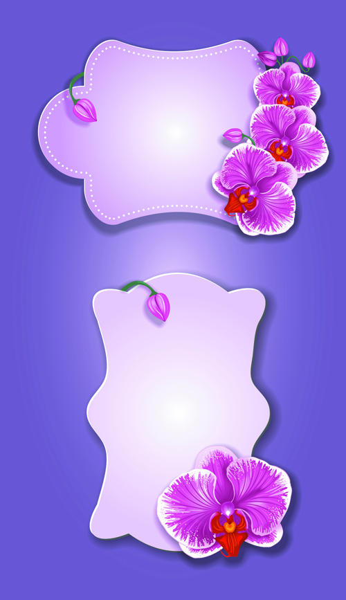 Flower and labels vector 03 Flower and labels vector 03