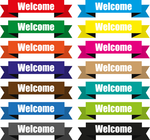 Origami ribbon banners design vector 01 Origami ribbon banners design vector 01