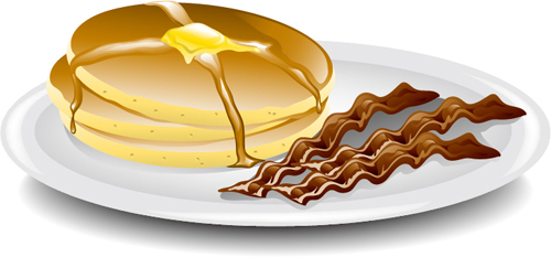 Pancake bacon platter vector Pancake bacon platter vector