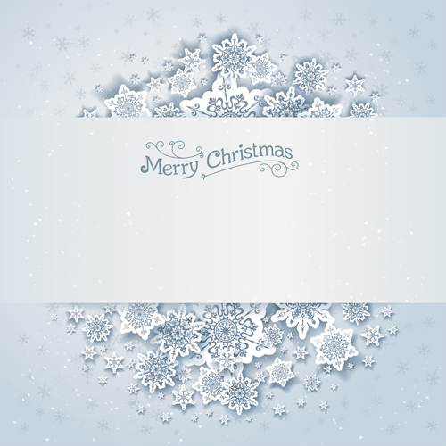 Paper snowflake with white christmas cards vector 01 Paper snowflake with white christmas cards vector 01