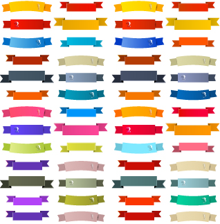 Retro ribbon colored vectors 03 Retro ribbon colored vectors 03