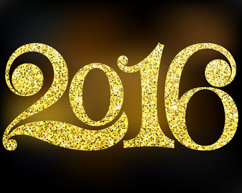 Shiny 2016 new year text design vector Shiny 2016 new year text design vector
