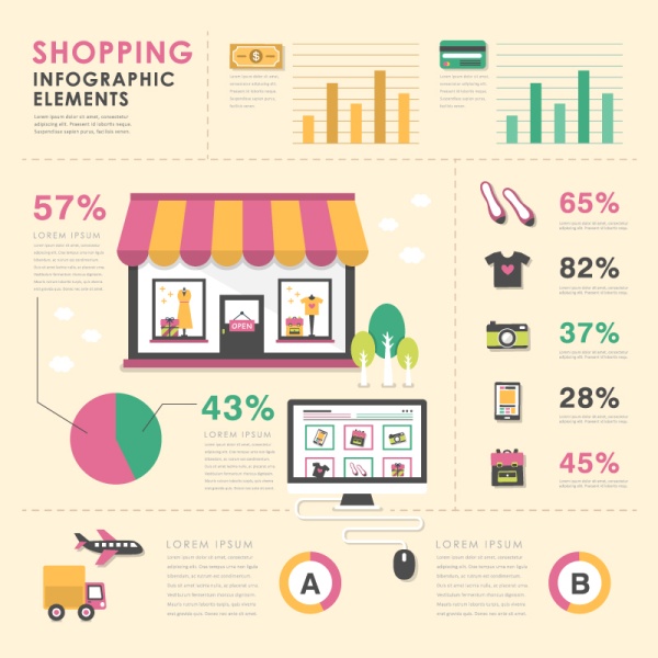 shopping material infographics elements 
