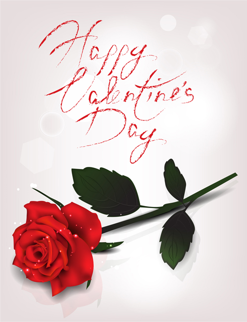 valentine rose red day card 