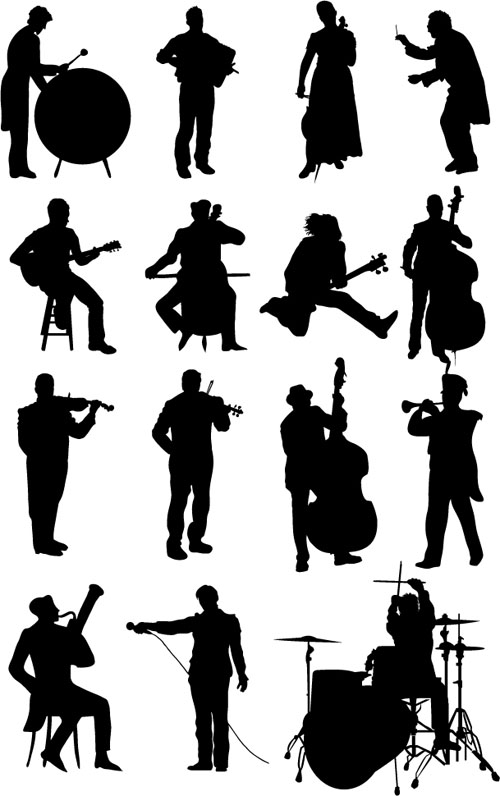 Vector musicians silhouetter set 02 Vector musicians silhouetter set 02