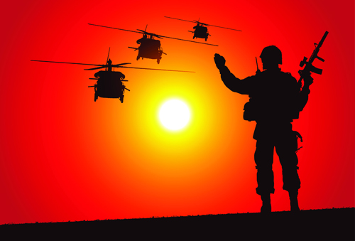 soldiers silhouetter 
