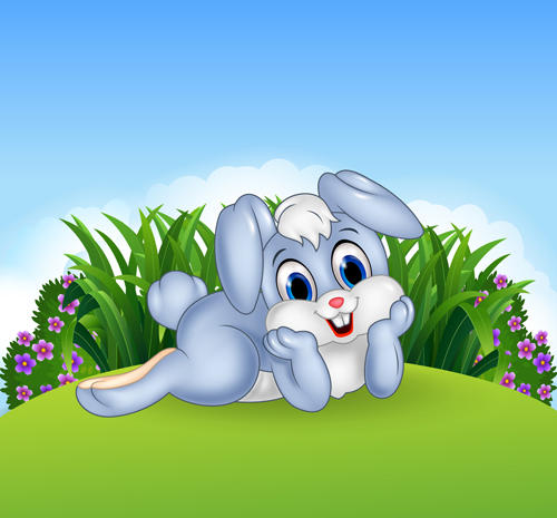 Cartoon easter rabbit cute vector material 05 Cartoon easter rabbit cute vector material 05