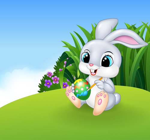 Cartoon easter rabbit cute vector material 07 Cartoon easter rabbit cute vector material 07