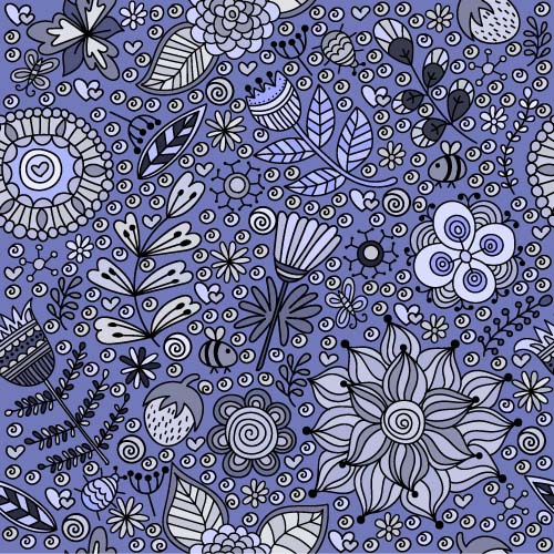 Cartoon flower pattern seamless vector set 06 Cartoon flower pattern seamless vector set 06