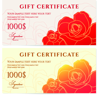 Certificate coupon design template vector 01 Certificate coupon design template vector 01