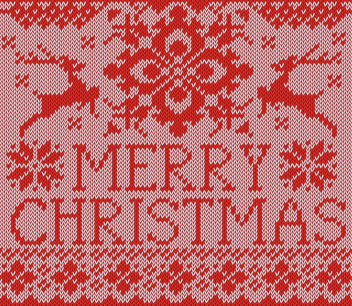 Christmas elements with knitted pattern vector 03 Christmas elements with knitted pattern vector 03