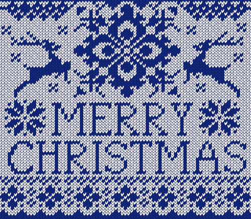 Christmas elements with knitted pattern vector 04 Christmas elements with knitted pattern vector 04