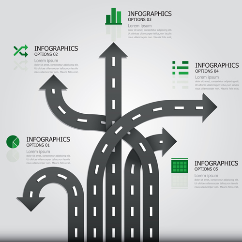 City street traffic Infographic elements vector 08