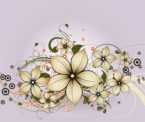 Elegant abstract flower vectors graphics 06 Elegant abstract flower vectors graphics 06