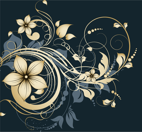 Elegant abstract flower vectors graphics 07 Elegant abstract flower vectors graphics 07