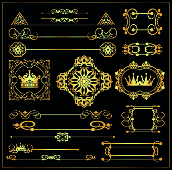 ornament golden calligraphic borders 