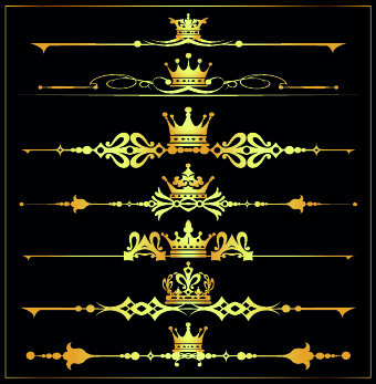 Gold calligraphic decor vector 03 Gold calligraphic decor vector 03