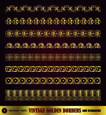 Golden ornament borders and frame vector 02 Golden ornament borders and frame vector 02