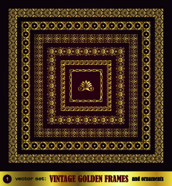 Golden ornament borders and frame vector 03 Golden ornament borders and frame vector 03