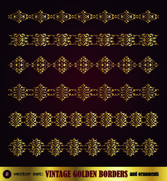 Golden ornament borders and frame vector 04 Golden ornament borders and frame vector 04