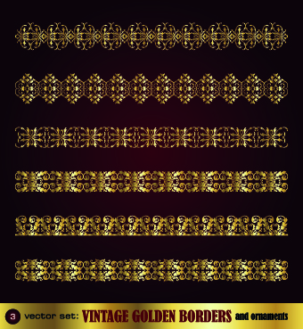 Golden ornament borders and frame vector 05 Golden ornament borders and frame vector 05