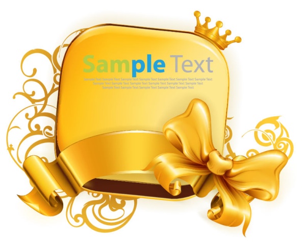 ribbon golden floral crown bow background 