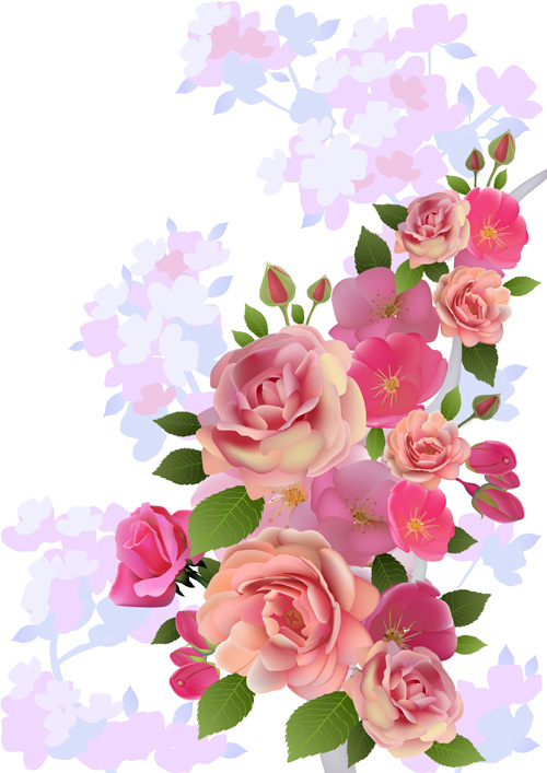 vector graphic Huge collection flower collection beautiful 
