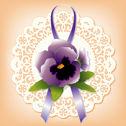 round purple lace flower card 