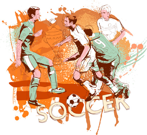 Soccer sport hand drawn vector 01 Soccer sport hand drawn vector 01