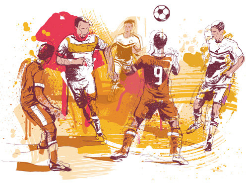 Soccer sport hand drawn vector 03 Soccer sport hand drawn vector 03